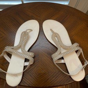 Crystal Embellished Glitter Women Flat Sandals STYLE# KORA